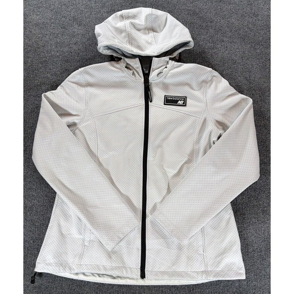 New Balance White Zip Hooded Jacket Regular Size L Women’s